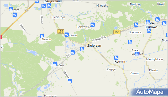 mapa Sierosławice gmina Zwierzyn, Sierosławice gmina Zwierzyn na mapie Targeo