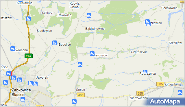 mapa Sieroszów, Sieroszów na mapie Targeo