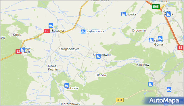 mapa Sieroszowice, Sieroszowice na mapie Targeo
