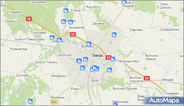 mapa Sierpc, Sierpc na mapie Targeo