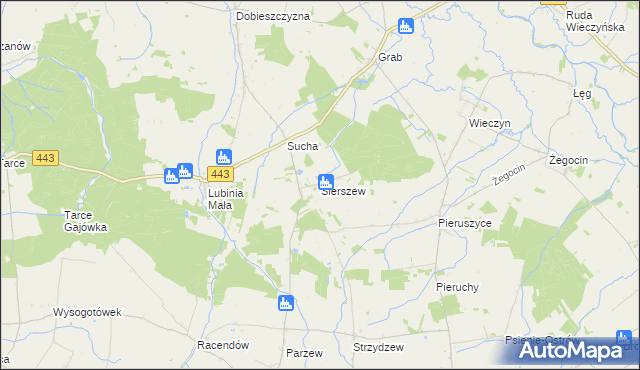 mapa Sierszew, Sierszew na mapie Targeo