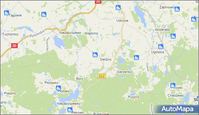 mapa Sierzno, Sierzno na mapie Targeo