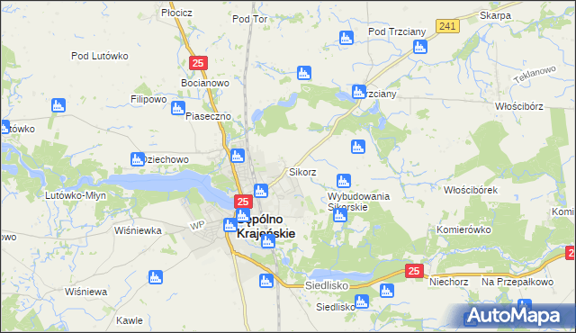 mapa Sikorz, Sikorz na mapie Targeo