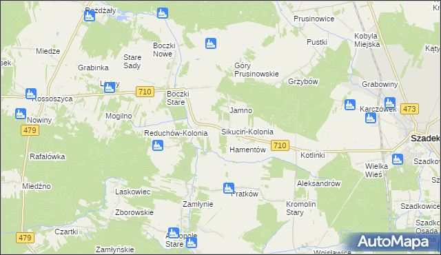 mapa Sikucin-Kolonia, Sikucin-Kolonia na mapie Targeo