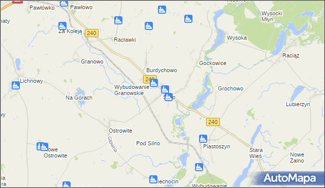 mapa Silno gmina Chojnice, Silno gmina Chojnice na mapie Targeo