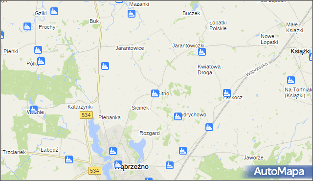 mapa Sitno gmina Ryńsk, Sitno gmina Ryńsk na mapie Targeo