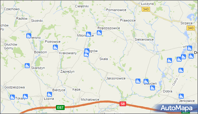 mapa Skała gmina Długołęka, Skała gmina Długołęka na mapie Targeo