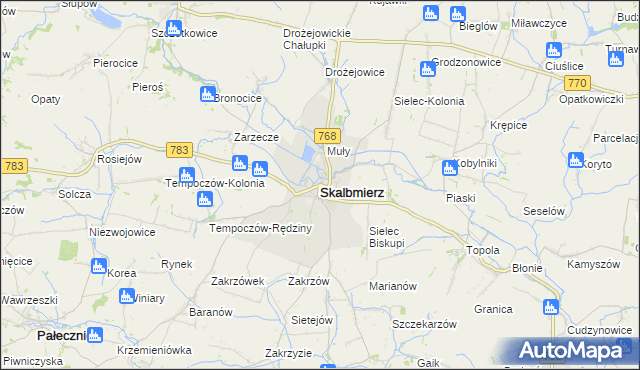 mapa Skalbmierz, Skalbmierz na mapie Targeo