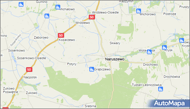 mapa Skarboszewo gmina Naruszewo, Skarboszewo gmina Naruszewo na mapie Targeo