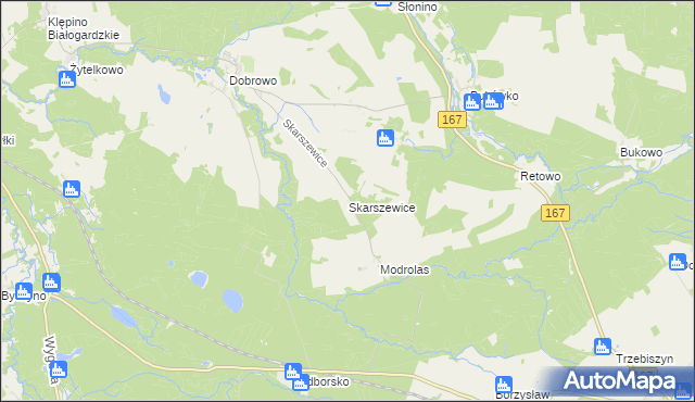 mapa Skarszewice, Skarszewice na mapie Targeo