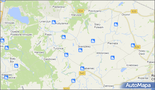 mapa Skarszewy gmina Grudziądz, Skarszewy gmina Grudziądz na mapie Targeo