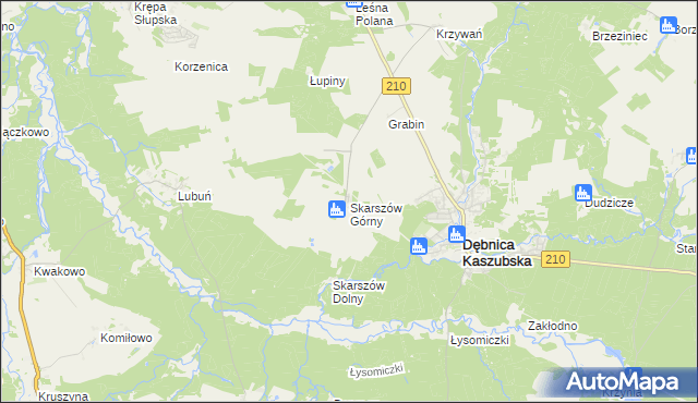 mapa Skarszów Górny, Skarszów Górny na mapie Targeo
