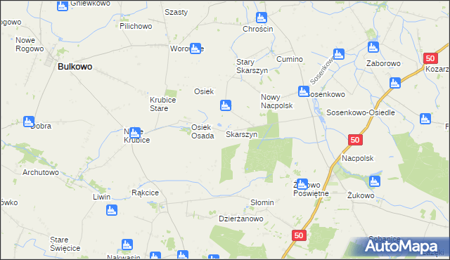 mapa Skarszyn gmina Naruszewo, Skarszyn gmina Naruszewo na mapie Targeo
