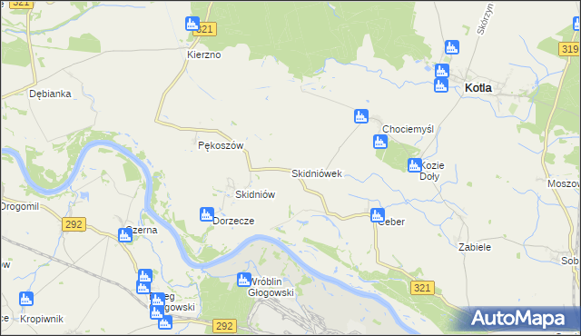 mapa Skidniówek, Skidniówek na mapie Targeo