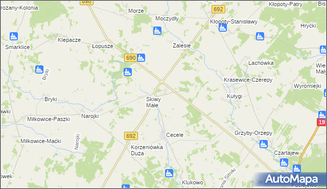 mapa Skiwy Duże, Skiwy Duże na mapie Targeo