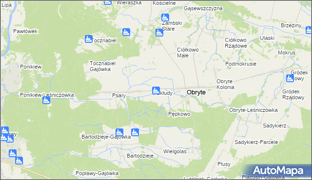 mapa Skłudy, Skłudy na mapie Targeo