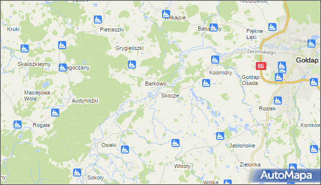 mapa Skocze gmina Gołdap, Skocze gmina Gołdap na mapie Targeo