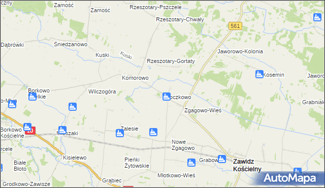 mapa Skoczkowo gmina Zawidz, Skoczkowo gmina Zawidz na mapie Targeo