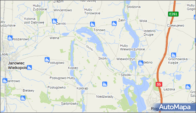 mapa Skórki, Skórki na mapie Targeo