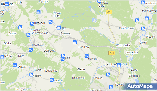 mapa Skorków, Skorków na mapie Targeo