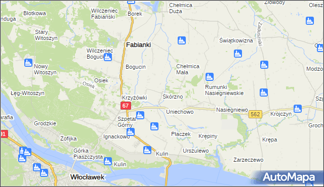 mapa Skórzno, Skórzno na mapie Targeo