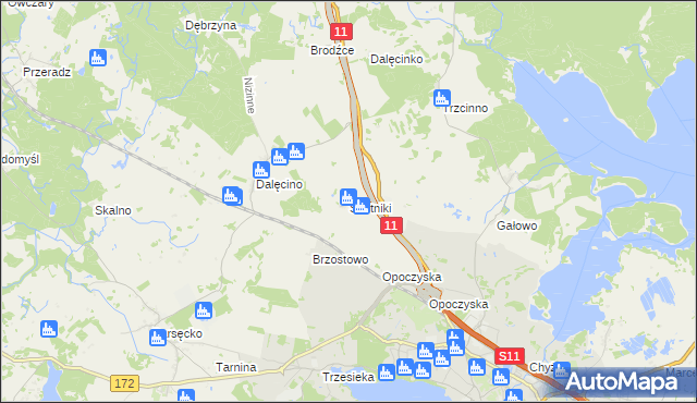 mapa Skotniki gmina Szczecinek, Skotniki gmina Szczecinek na mapie Targeo