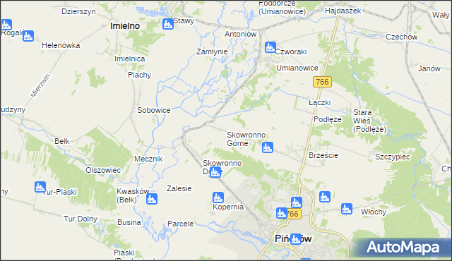 mapa Skowronno Górne, Skowronno Górne na mapie Targeo