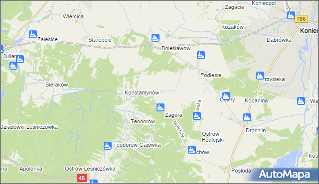 mapa Skrajniwa, Skrajniwa na mapie Targeo