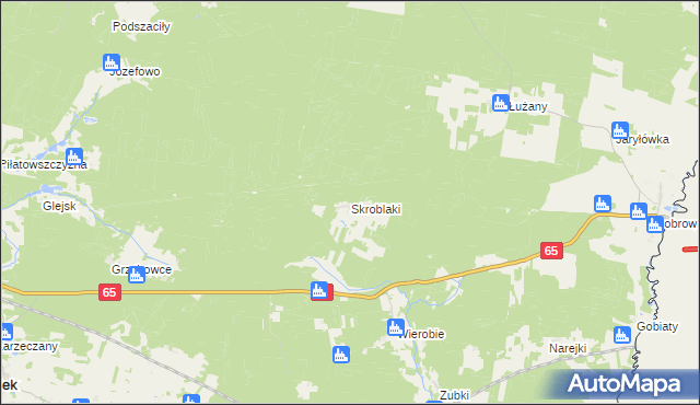 mapa Skroblaki, Skroblaki na mapie Targeo