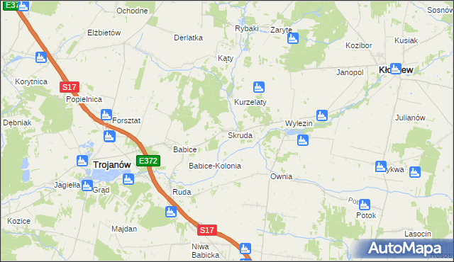 mapa Skruda gmina Trojanów, Skruda gmina Trojanów na mapie Targeo