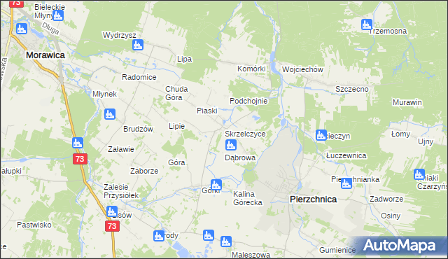 mapa Skrzelczyce, Skrzelczyce na mapie Targeo