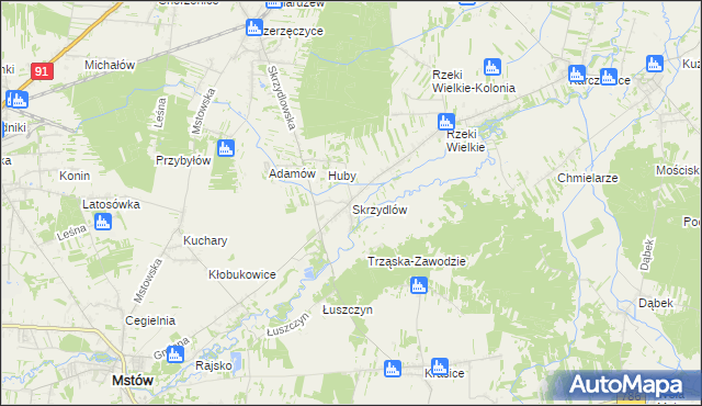 mapa Skrzydlów, Skrzydlów na mapie Targeo