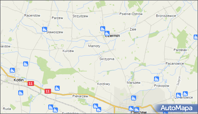 mapa Skrzypnia, Skrzypnia na mapie Targeo