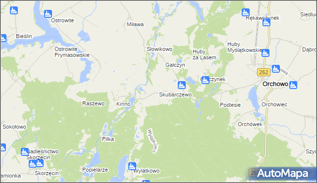 mapa Skubarczewo, Skubarczewo na mapie Targeo