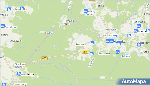 mapa Skupowo, Skupowo na mapie Targeo