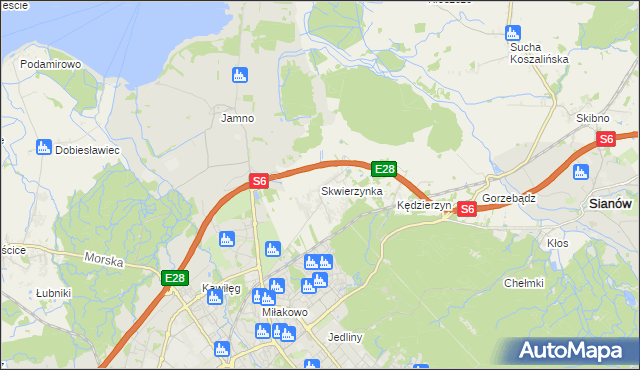 mapa Skwierzynka, Skwierzynka na mapie Targeo