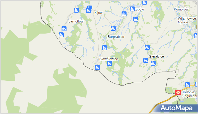 mapa Sławniowice, Sławniowice na mapie Targeo