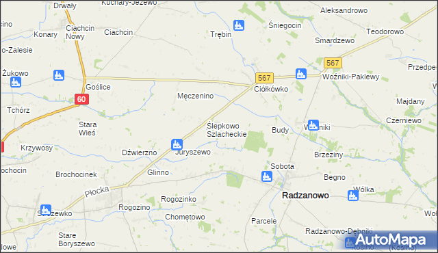 mapa Ślepkowo Królewskie, Ślepkowo Królewskie na mapie Targeo