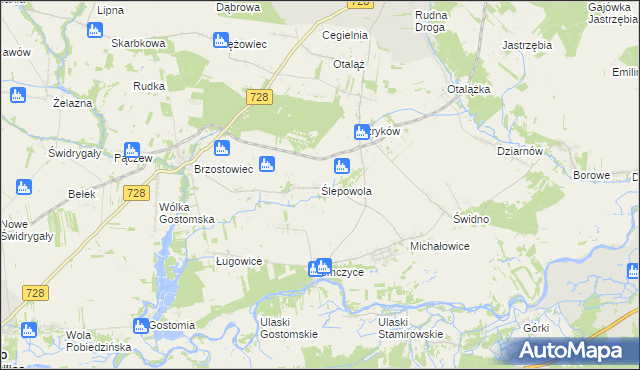 mapa Ślepowola, Ślepowola na mapie Targeo