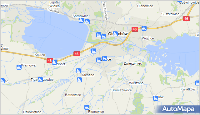 mapa Śliwice gmina Otmuchów, Śliwice gmina Otmuchów na mapie Targeo