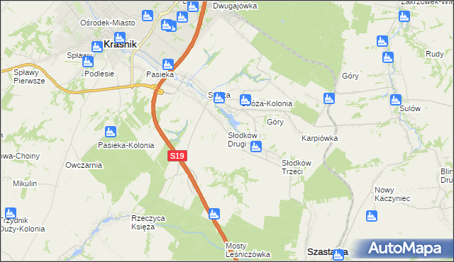 mapa Słodków Drugi, Słodków Drugi na mapie Targeo