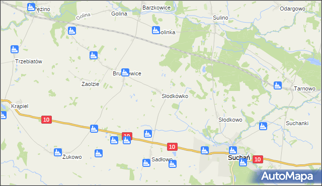 mapa Słodkówko, Słodkówko na mapie Targeo