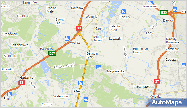 mapa Słomin gmina Raszyn, Słomin gmina Raszyn na mapie Targeo