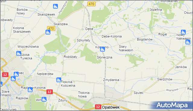 mapa Słoneczna, Słoneczna na mapie Targeo