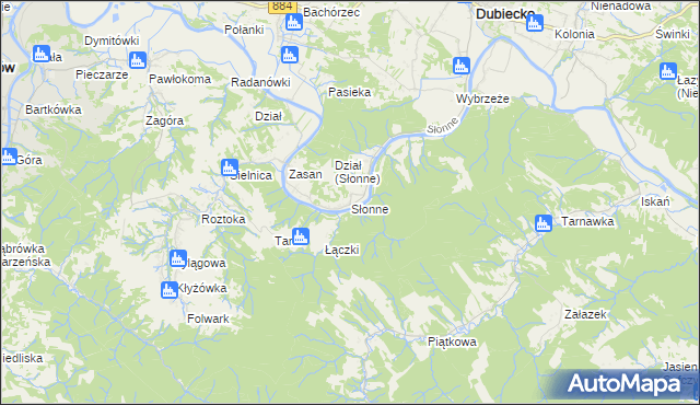 mapa Słonne, Słonne na mapie Targeo