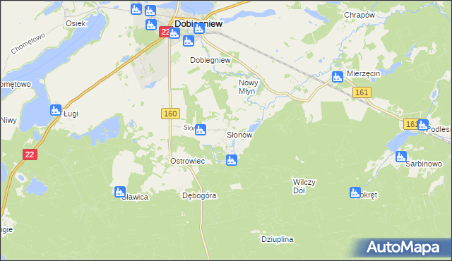 mapa Słonów, Słonów na mapie Targeo