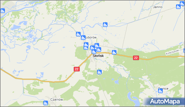 mapa Słońsk, Słońsk na mapie Targeo