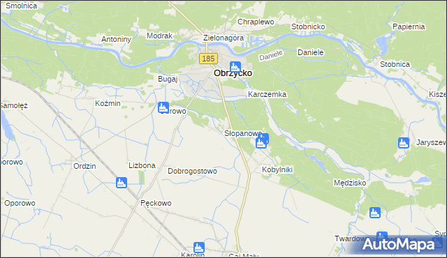 mapa Słopanowo, Słopanowo na mapie Targeo