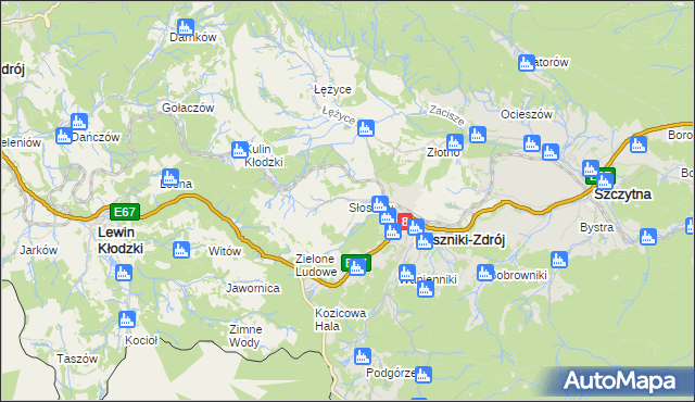 mapa Słoszów, Słoszów na mapie Targeo