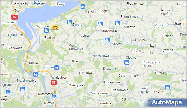 mapa Słowikowa, Słowikowa na mapie Targeo